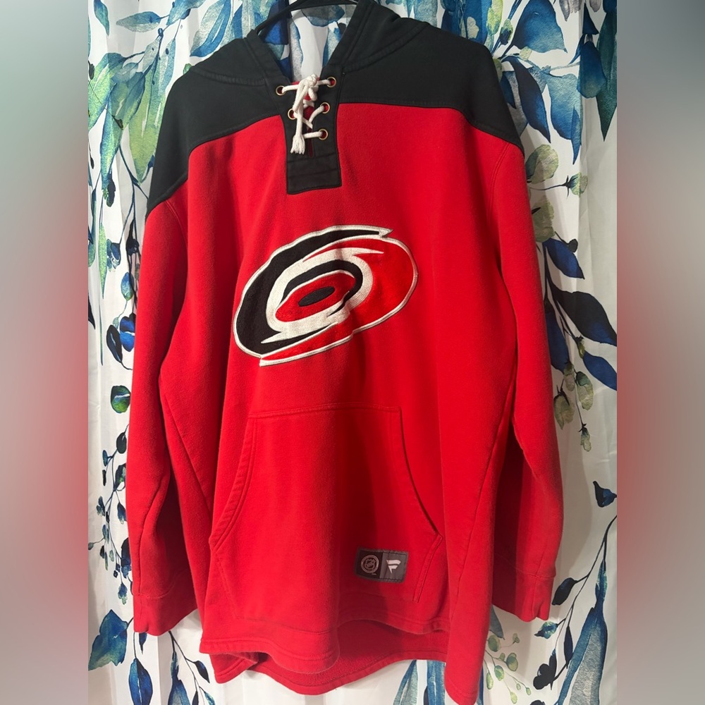 Fanatics Red and Black Lace-Up Hoodie